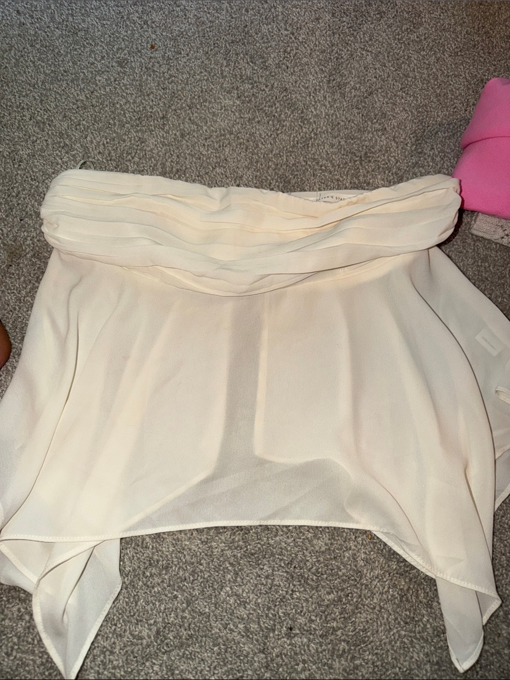 Altar’d state Strapless Cream Chiffon Skirt